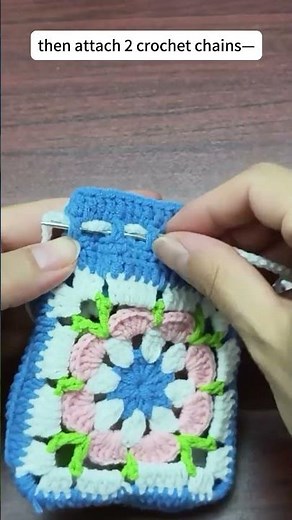Blooming Granny Square Drawstring Pouch｜Carry Your Tiny Joys | Check Tutorial in My Channel