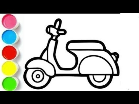 Easy Scooter Drawing and Coloring for Kids | Step by Step #scooter #scooty #easydrawing #scooter