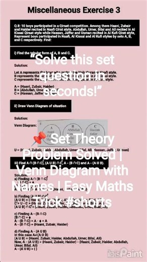 📌 Set Theory Problem Solved | Venn Diagram with Names | Easy Maths Trick #shorts
