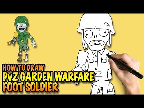 How to draw a Foot Soldier - PvZ Garden Warfare - Easy step-by-step drawing lessons for kids