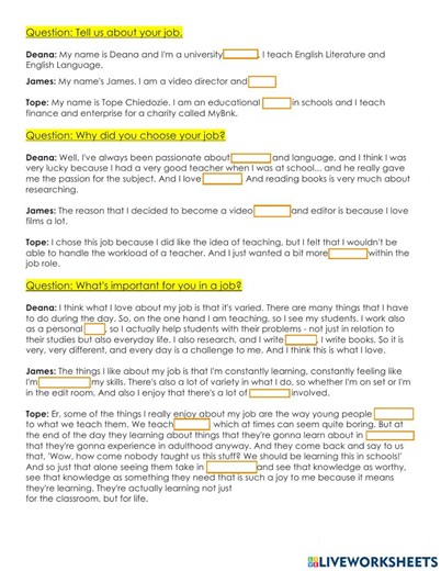 Gateway B2 Unit 2 Life Skills video script worksheet
