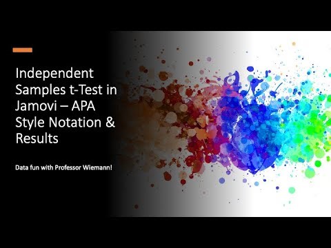 Independent Samples t-Test in Jamovi – APA Style Notation & Results