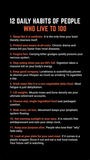 Habits of People Who Live to 100 #Longevity #Health #Wellness