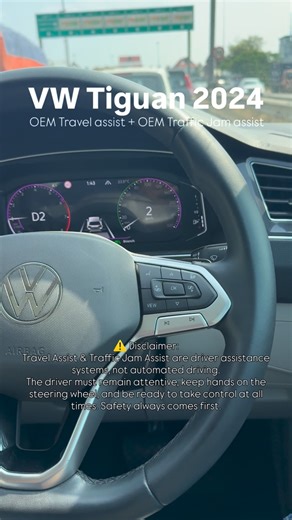 GermanDna on Instagram: "VW Tiguan 2024 | Travel Assist + Traffic Jam Assist 🚘 Smart assistance for long drives and city congestion. The system helps with lane guidance, adaptive cruise control, and stop-go traffic support — making every journey more relaxed and confident. ⚠️ Disclaimer: Travel Assist & Traffic Jam Assist are driver assistance systems, not automated driving. The driver must remain attentive, keep hands on the steering wheel, and be ready to take control at all times. Safety alw