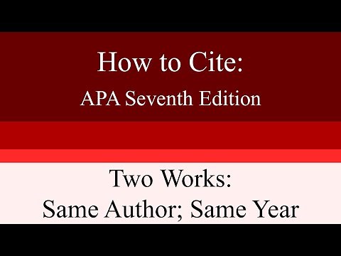 How to Cite Two Works with the Same Author and Date