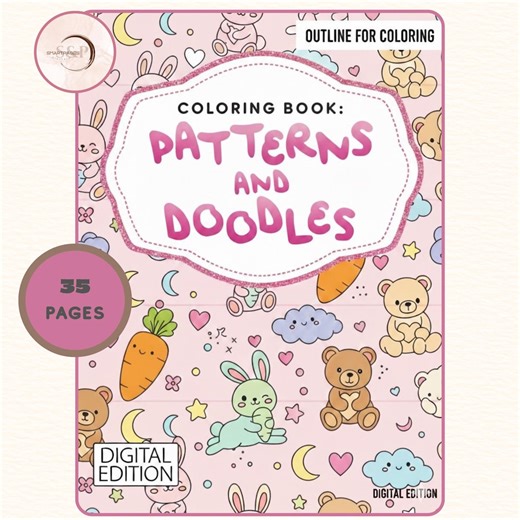 Coloring Book for Kids | Patterns and Doodles (PDF) - Etsy