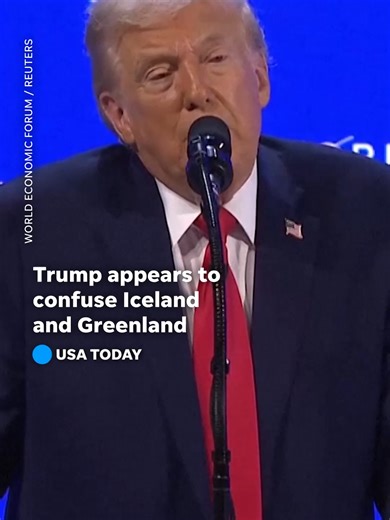 President Donald Trump appeared to confuse Iceland and Greenland multiple times during his speech at the World Economic Forum on Jan. 21. #trump #greenland #davos