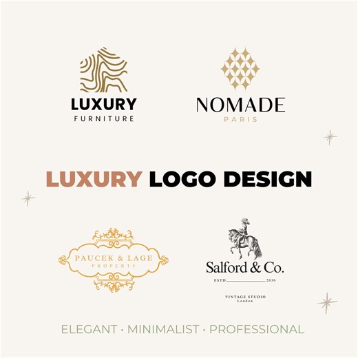 Luxury Logo Design | Elegant Brand Logo | Custom Minimalist Business Logo | Modern Luxury Logo | French Graphic Designer - Etsy