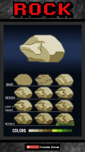 Pixel Art: Rock Animation + Sprite Sheet #pixelart #aseprite #gamedev #animation #shorts #games