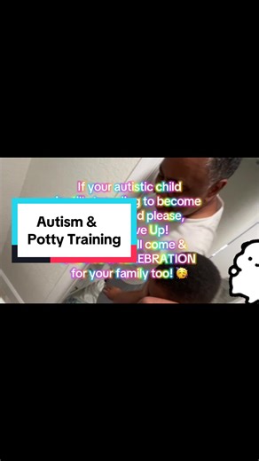 If your autistic child is older than 3 and is still not potty trained, please don’t get down on yourself. Potty training is a very difficult task for many autistic families, so please don’t stress yourself out in the process. You are not failing, and you are not alone. Their day will come, and I can’t wait to see your celebration video too! 🥳🥰💙💙💙 #autismawareness #autismfamily #potty #autismacceptance #creatorsearchinsights