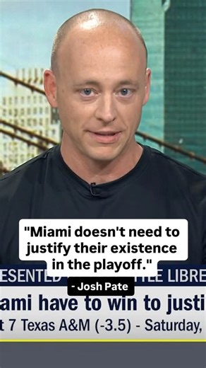 Get Up! on Instagram: "@joshpatecfb weighs in on if Miami needs to play well against Texas A&M to justify being in the CFP ✍️"