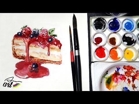 How to Paint a Piece of Cake in Watercolor