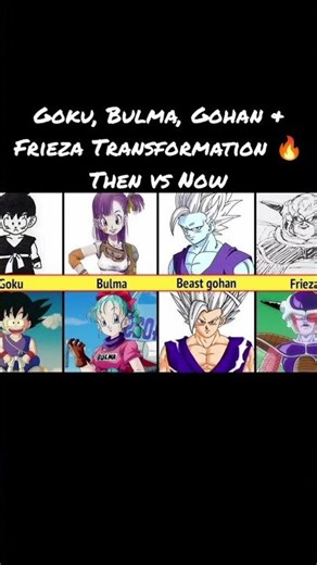 Goku, Bulma, Gohan & Frieza Transformation 🔥 Then vs Now #dragonball #og #fy