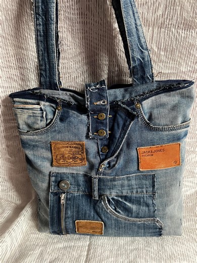 Upcycled Denim Patchwork Tote Bag,eco-friendly Boho Shoulder Bag, Handmade Recycled Jean Purse, Unique Large Denim Handbag, Sustainable Gift - Etsy