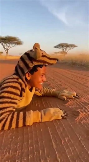 Wild Encounter! Kid Scares Real Meerkat in Costume! 🤣 #MeerkatFun #WildlifeAdventure