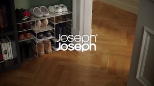 Joseph Joseph Level Adjustable Tier Free Standing Shoe Rack Organizer storage, Durable Shelves and Sturdy Steel Frame, holds 12 pairs