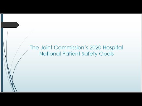 TJC 2020 Hospital National Patient Safety Goals