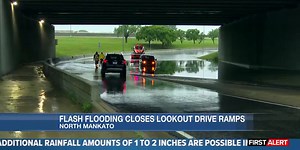 Flash flash flooding, lightning strike cause issues in Mankato area