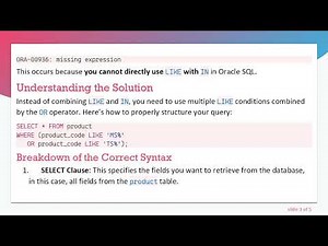 Mastering SQL: Correctly Using LIKE and IN in Oracle SQL