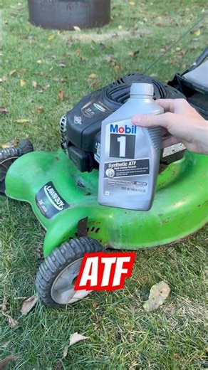 Automatic transmission fluid (ATF) through the intake of a running lawn mower! #transmissionfluid