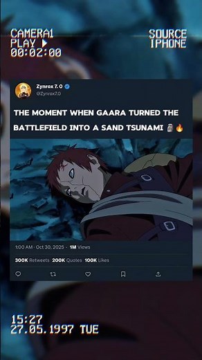 The moment when Gaara turned the battlefield into a sand tsunami 🗿🔥 #viralshorts