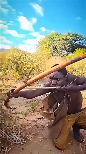 Deer Clash in the Wild | Hadzabe Hunter Moves In with Bow and Arrow.#shorts