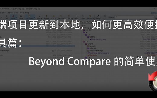 BeyondCompare简单使用教学， 比较文件夹，并且直接更新文件夹的有效工具