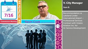 Kevin shares a little about the Professional Services Contract with Lakeland Linder International Aiport and Voltaire Aviation Inc. Our next City Commission Meeting is on Monday, July 16. Visit lakelandgov.net/agendas to see everything that the Commission will be voting on. | City of Lakeland, FL - Government