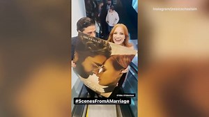 Jessica Chastain and Oscar Isaac attend the 'Scenes from a Marriage' premiere