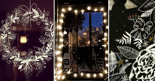 Déco de Noël : 10 idées pour décorer ses vitres avec un feutre craie