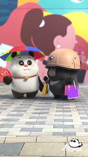 【熊猫班卜❤】Bamboo Panda needs facial mask and umbrella during the summer #panda #cute #summer #熊猫班卜
