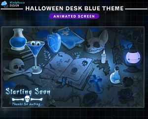 Animated Gothic Vampire Halloween Stream Overlay: Dark Blue Desk Theme - Etsy