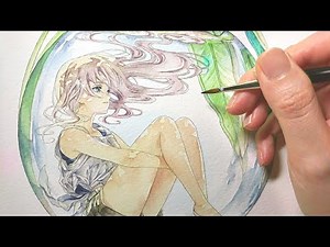 【透明水彩】イラストメイキング【フローラ】●Watercolor Painting