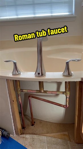 Roman tub faucet install. #plumbers #plumber #plumbing #install #work | Plumbing