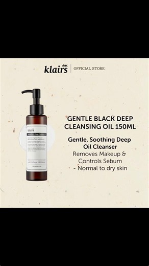 ￼Dear Klairs Gentle Black Deep Cleansing Oil (150ml)