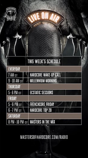 This week’s schedule is here! Tune in and experience the best in hardcore music from around the world. From the latest releases to classic anthems, we’ve got it all. So turn up the volume and let the beats take control. 🔊 mastersofhardcore.com/radio | Masters of Hardcore