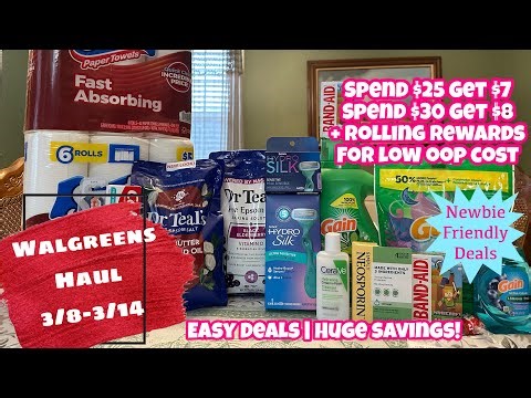 WALGREENS HAUL 3/8-3/14 | SPEND DEALS + ROLLING REWARDS FOR LOW OOP COST | LOTS OF GOOD DEALS!