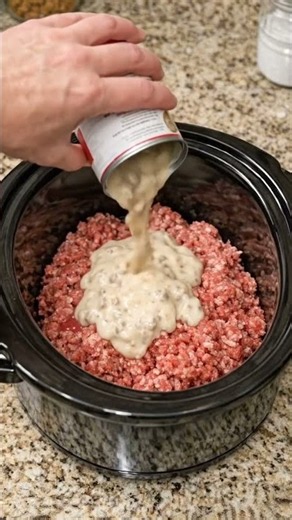 🍲 Slow Cooker Creamy Ground Beef Casserole