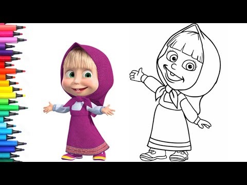 How To Draw Masha Drawing, Painting & Colouring for Kids and Toddlers_ Child Art | Masha