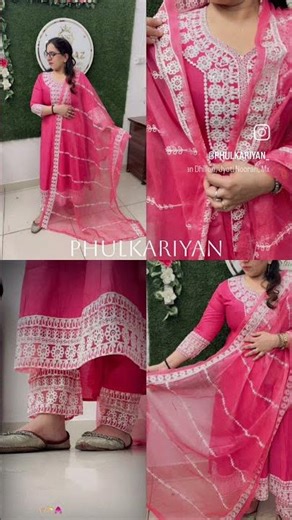 peach color available #tread work forck designer #dress #available phulkariyan