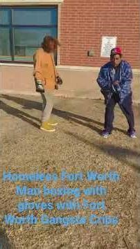 Fort Worth Homeless Man Boxing With Fort Worth, Texas Gangsta Crips With Gloves For Food .