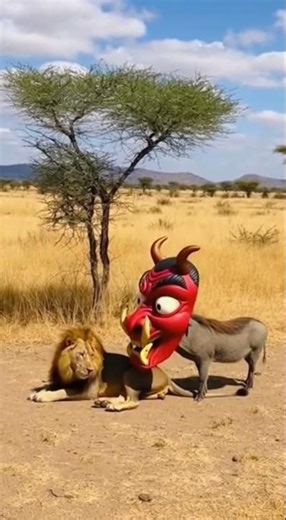 P7 - Lion Shocked By Monster Mask