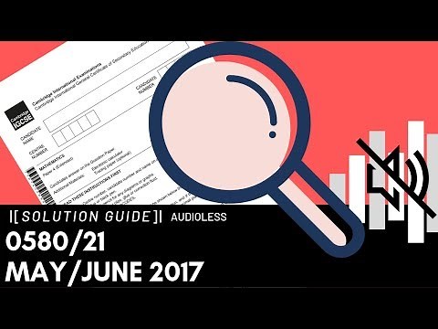 0580/21 May/June 2017 Marking Scheme (MS)