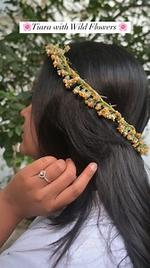 Tiara with wild flowers 🌼 #reels #diy #instagram #handmade #viral #trending #trendingreels #fashion #tiara #flowers . . . . . . . . . . . . . . . . . . . . . . . . . . . . . . [ tiara making at home , flower tiara , real flowers tiara , bride to be tiara , diy tiara , handmade tiara ] | Kanchan Narwade