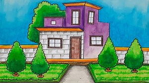 10K views · 471 reactions | How to draw easy scenery of a house. Learn to draw and colour easy scenery,online drawing classes for kids. | Tiny Prints Art Academy | Facebook