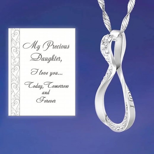 Show your precious daughter how special she is with an infinity diamond pendant. Shop Now! http://bit.ly/2Fq4AWc | The Bradford Exchange