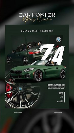 BMW Car Poster Design Using Canva | Rajesh #carposter #cardesign #canva
