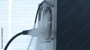 Sparks and damage to electrical components in the system unit of a desktop computer. Electrical failure. Stock Video