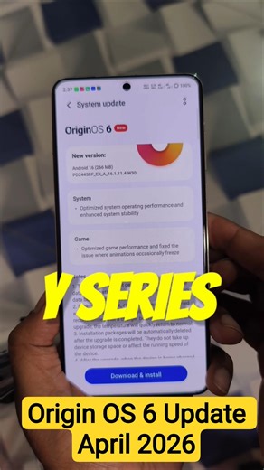 Origin OS 6 Update April 2026, Vivo Y Series Eligible Devices #shorts #update #2026 #vivo #trending