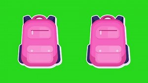 Pink Backpack Vector Animation On Green: стоковое видео (без лицензионных платежей), 3566273587 | Shutterstock